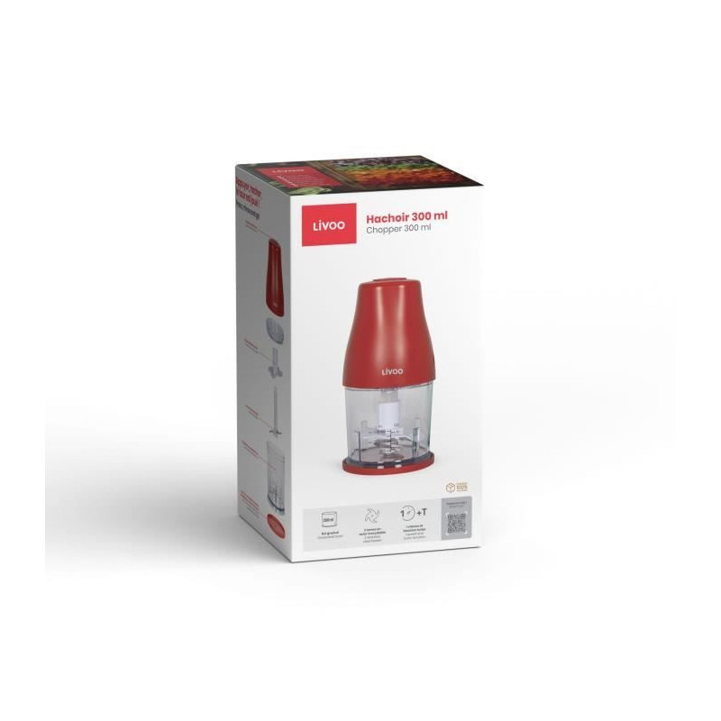 300 ml mincer - Livoo - DOP244R - Chili red