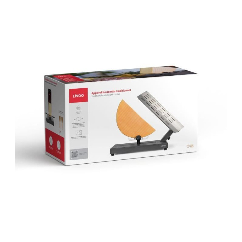 Traditional raclette machine - LIVOO - DOC314 - 600W - 6 to 8 people -