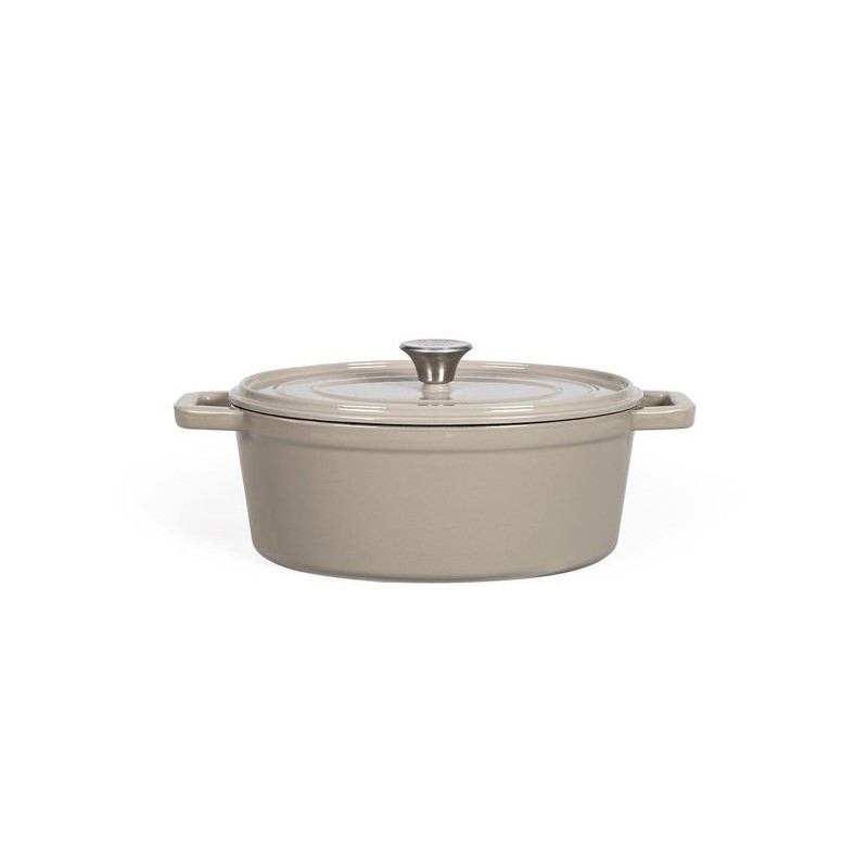 Oval cast iron casserole dish - Livoo - MEP129G - Grey