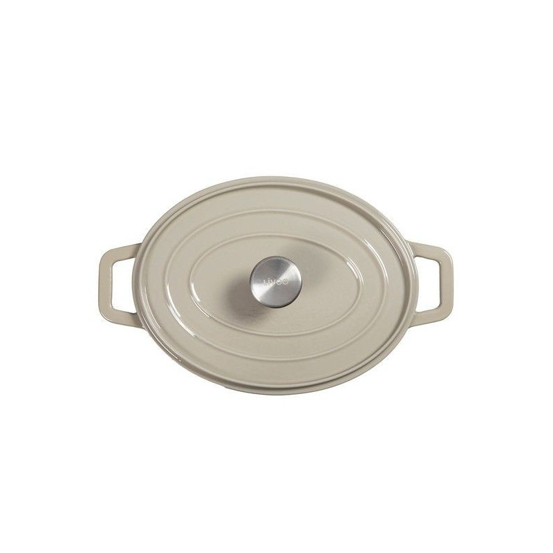 Oval cast iron casserole dish - Livoo - MEP129G - Grey
