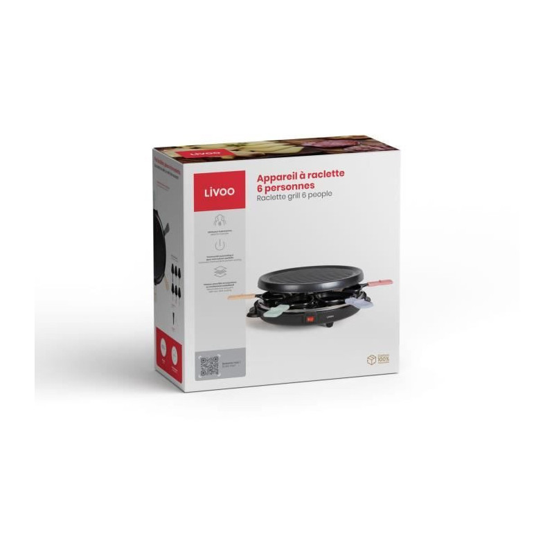 Raclette machine for 6 people - LIVOO - DOC207P - 800W - 6 people - Re