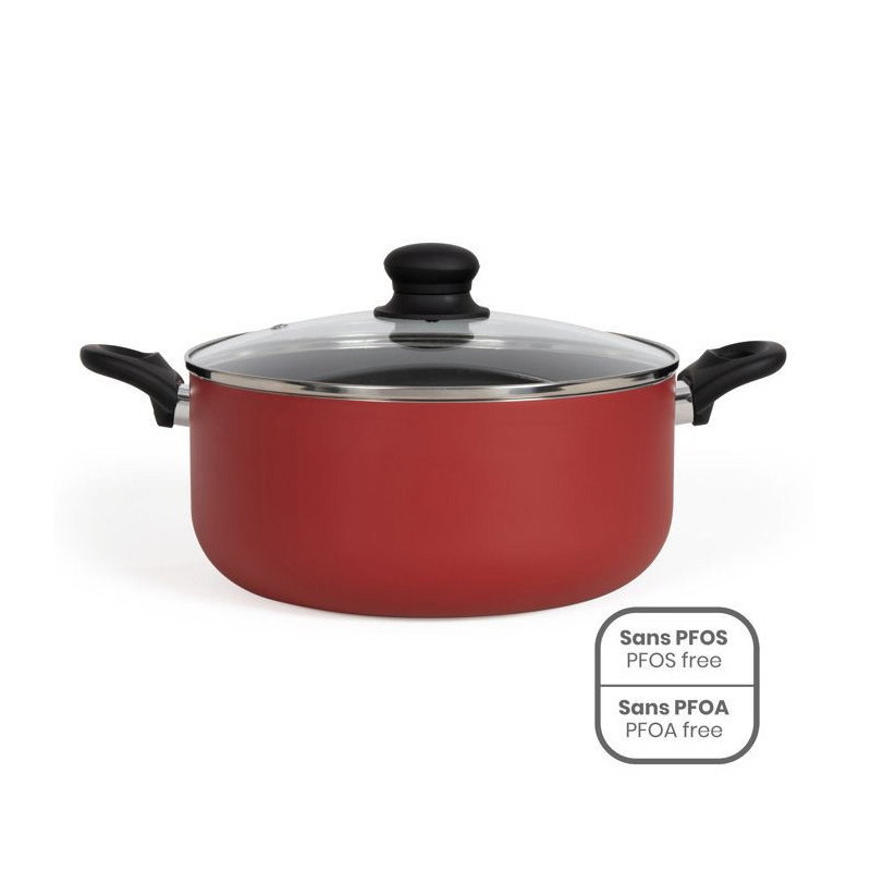28 cm Dutch oven - LIVOO - MEP151R - Non-stick without PFOA or PFOS -