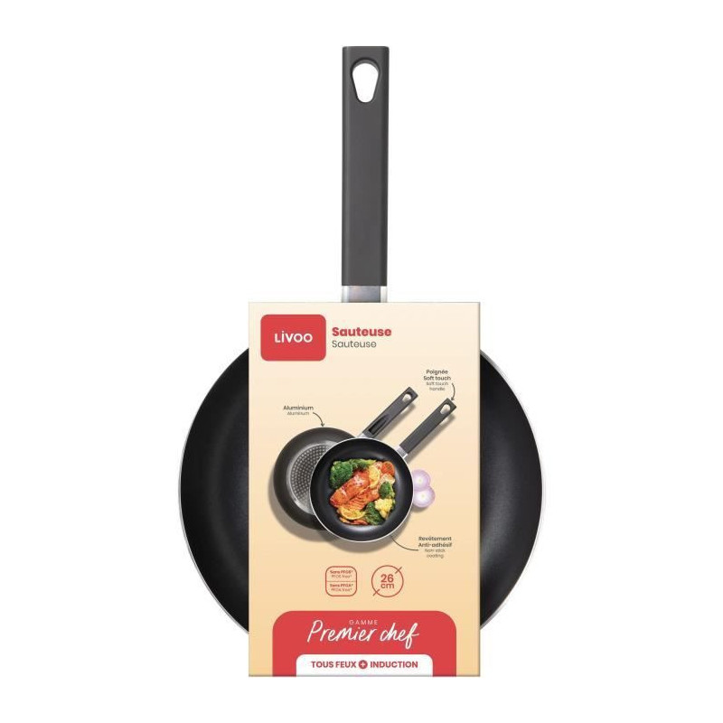 26 cm sauté pan - LIVOO - MEP153N - Non-stick, PFOA and PFOS free - S