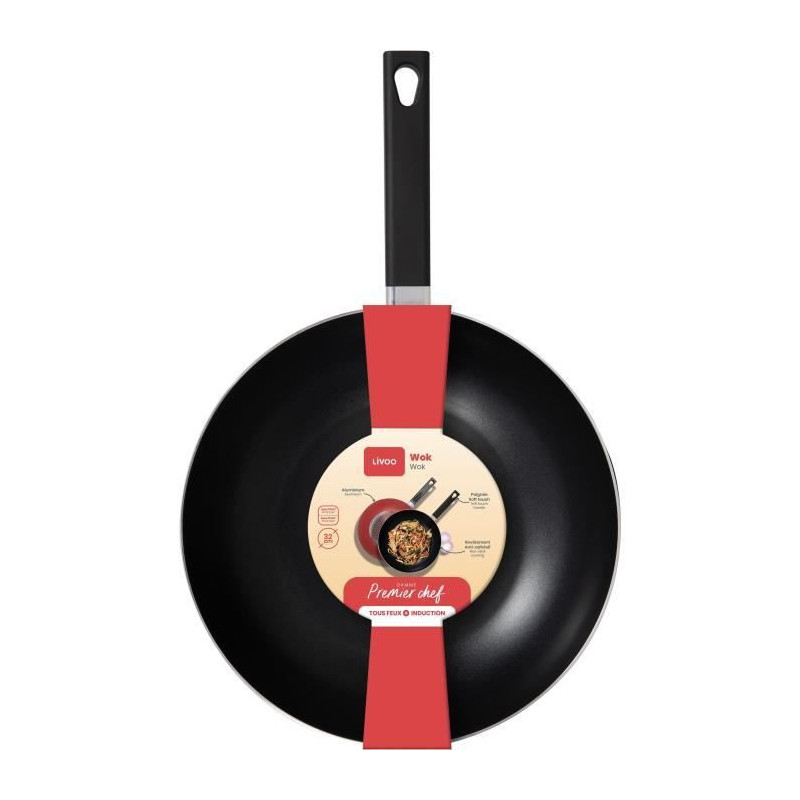 Premier Chef - Wok 32 cm - LIVOO - MEP156R - Non-stick without PFOA or