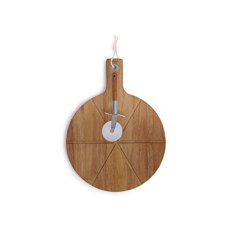 Pizza set - LIVOO - MES158 - Acacia wood - 30 x 45 cm - 1 pizza cutter
