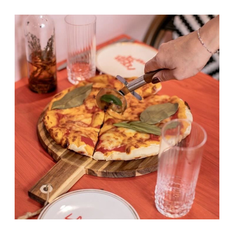 Pizza set - LIVOO - MES158 - Acacia wood - 30 x 45 cm - 1 pizza cutter