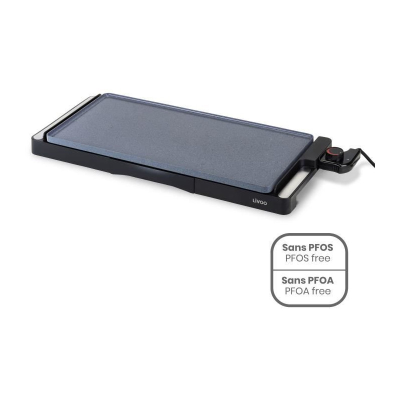 Ceramic griddle - LIVOO - DOC320 - 2200W - Removable cast iron plate -