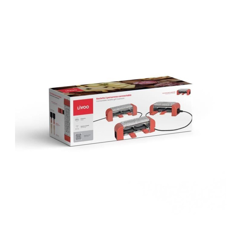 Connectable 2-person raclette - LIVOO - DOC310R - 450W - 2 people - Au
