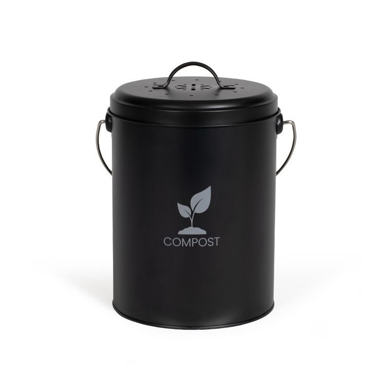 Livoo 6L Black Kitchen Compost Bucket - MES154N