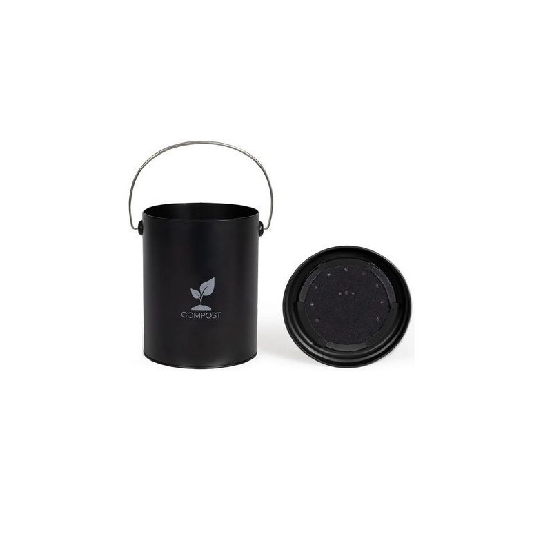 Livoo 6L Black Kitchen Compost Bucket - MES154N