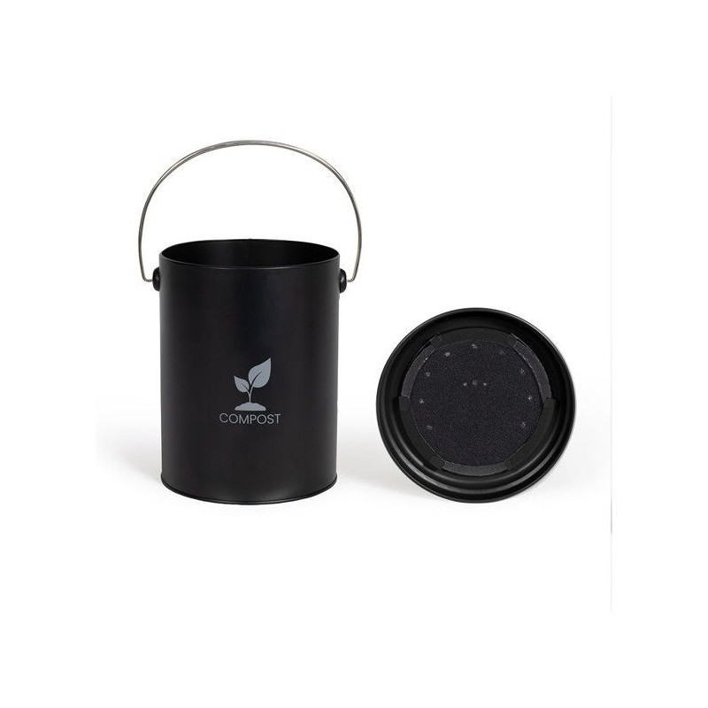 Livoo 6L Black Kitchen Compost Bucket - MES154N