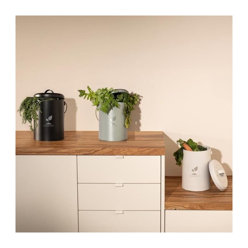 Livoo 6L Black Kitchen Compost Bucket - MES154N