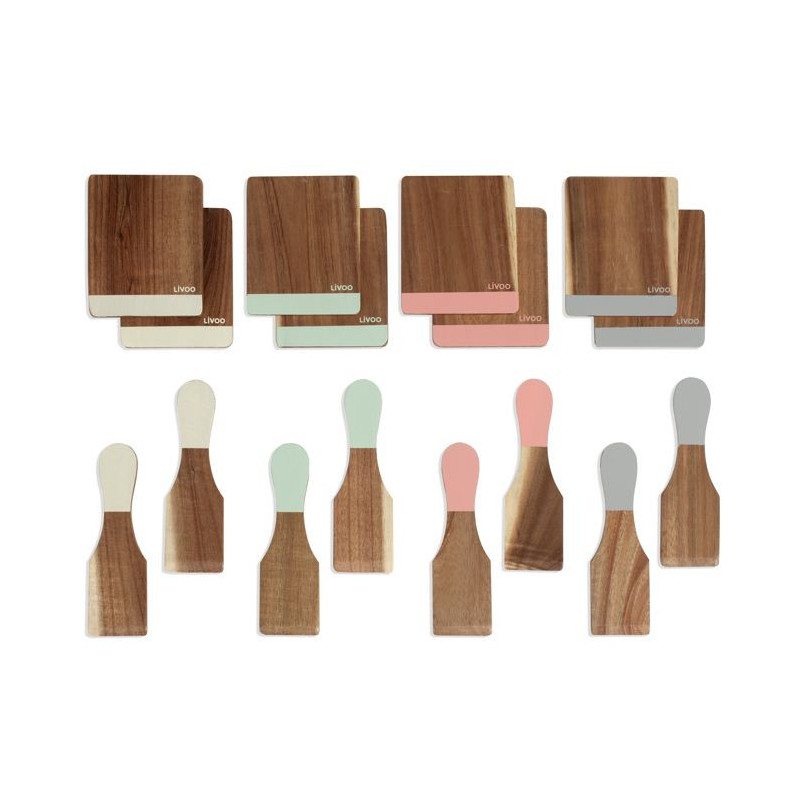 Livoo Set of 8 spatulas + 8 wooden boards - MEN427