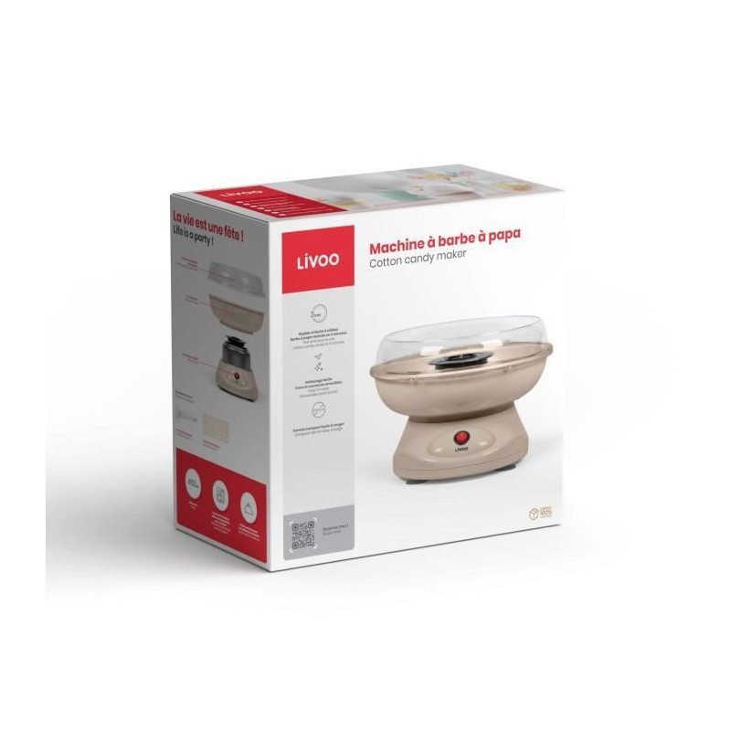 Cotton candy machine - LIVOO - DOM468C - 450W - Removable bowl and lid