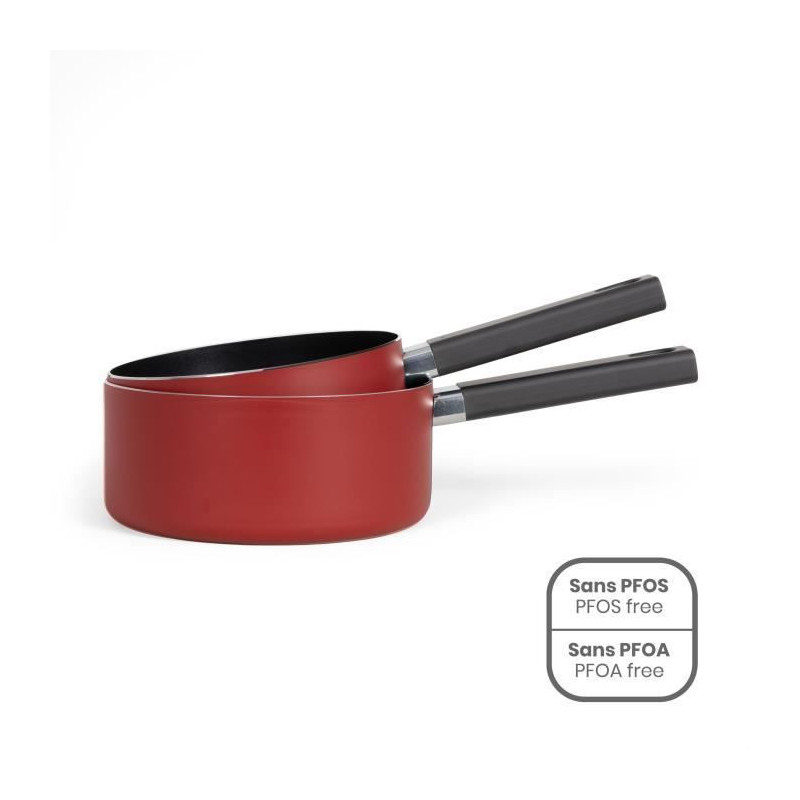 Set of 2 saucepans - LIVOO - MEP154R - Non-stick without PFOA or PFOS