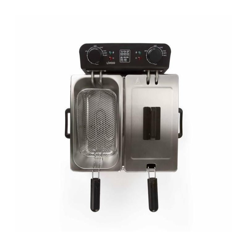 Livoo Doc217 Double fryer 2 x 3 l stainless steel 3300W - Black + gray