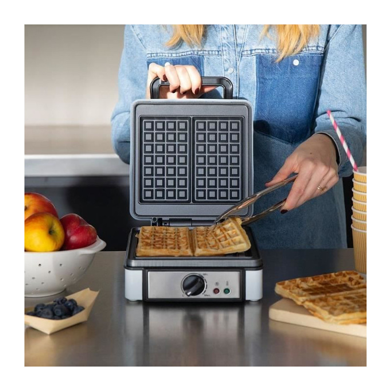 Waffle iron with adjustable thermostat - LIVOO - DOP206 - 1200W - 2 wa