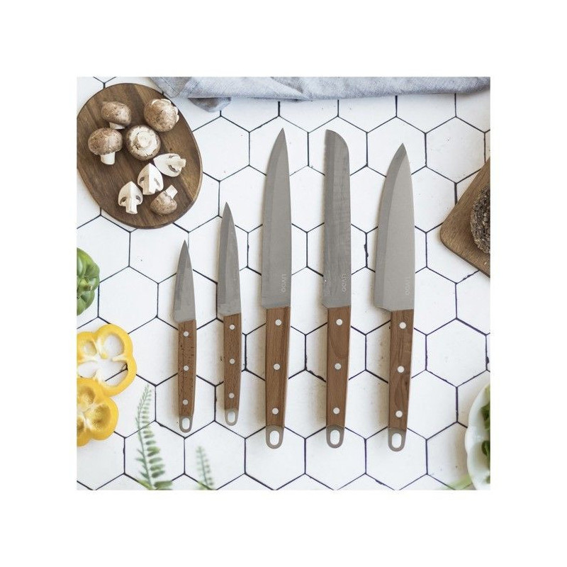 Set of 5 knives - LIVOO - MEC129 - Knives: chef, bread, kitchen, slici