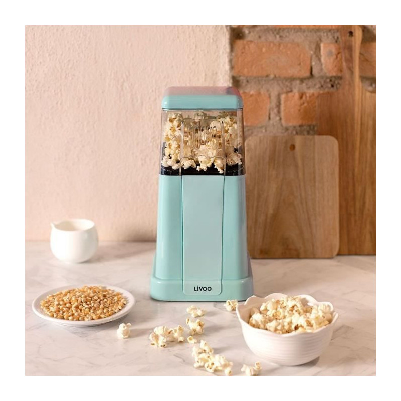 Popcorn machine - LIVOO - DOM497 - 1200W - Up to 100 g of grains - Blu