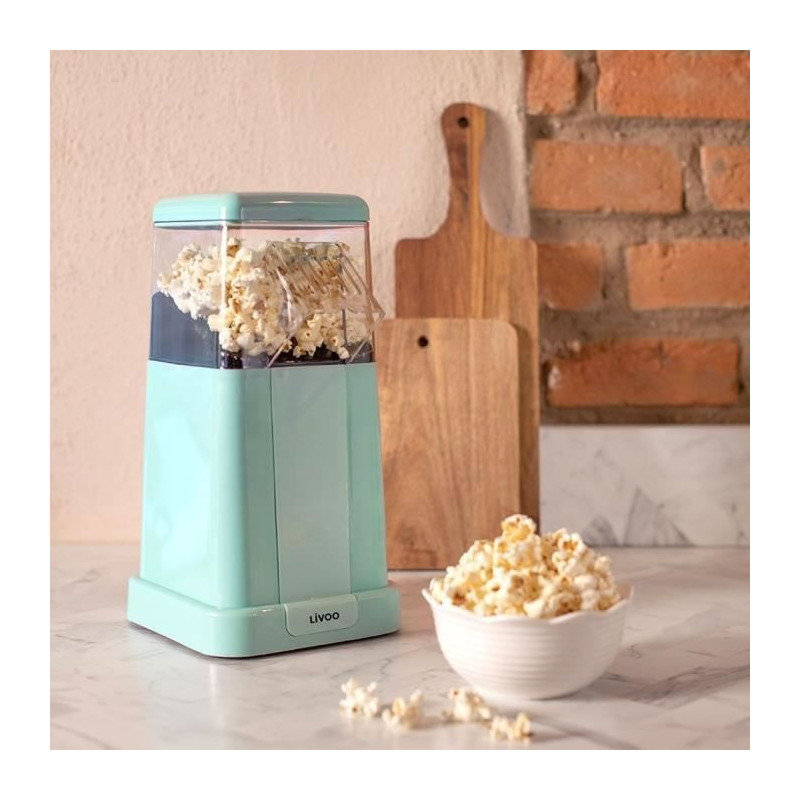 Popcorn machine - LIVOO - DOM497 - 1200W - Up to 100 g of grains - Blu