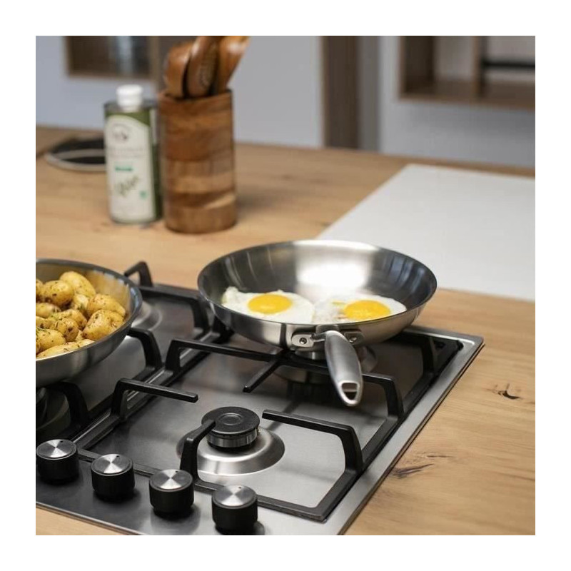 Brigade - 24 cm stainless steel frying pan - LIVOO - MEP158 - Triply s