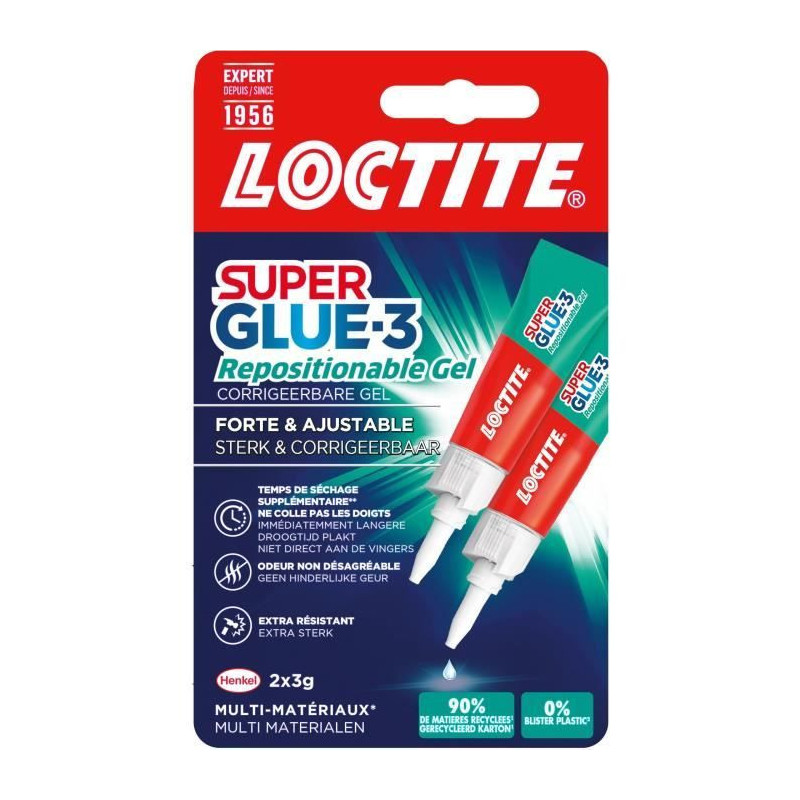 Cyanoacrylate Glues - LOCTITE - SUPERGLUE-3 - Repositionable - Gel 3g