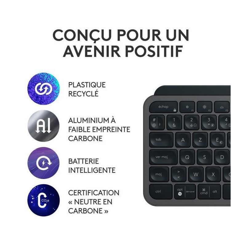 Wireless Keyboard - LOGITECH - MX Keys S Combo - Bluetooth - Backlit -