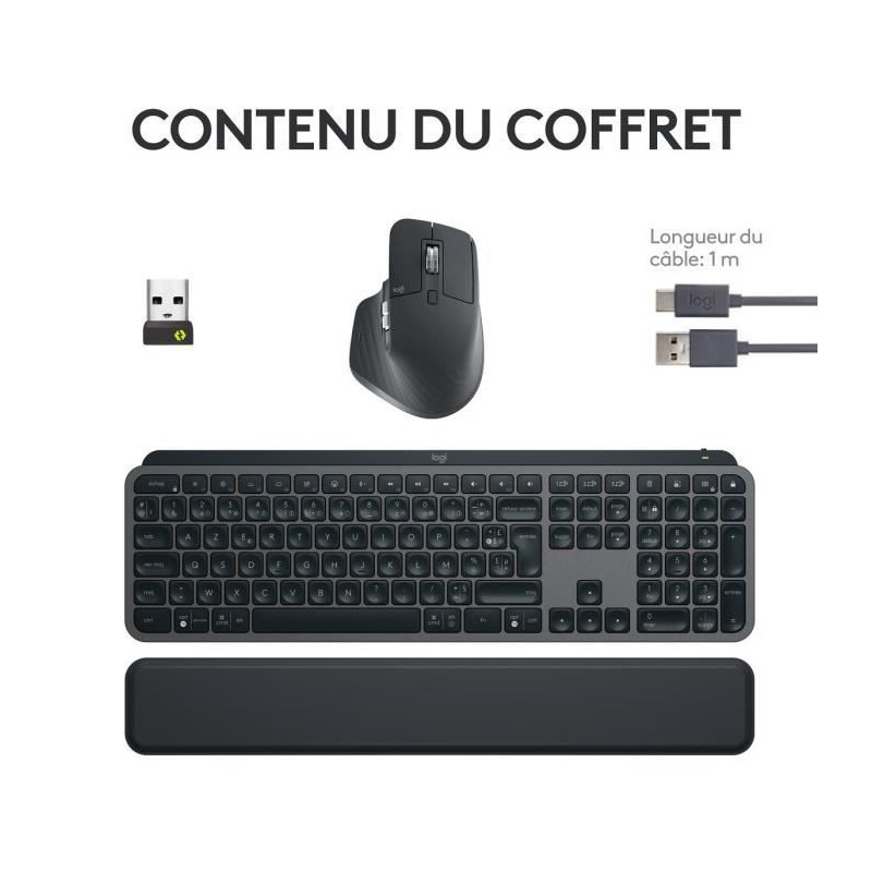 Wireless Keyboard - LOGITECH - MX Keys S Combo - Bluetooth - Backlit -