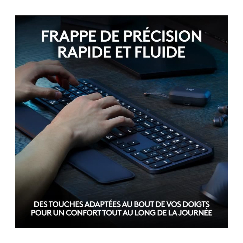 Logitech MX Keys S - keyboard - AZERTY - French - graphite Input devic