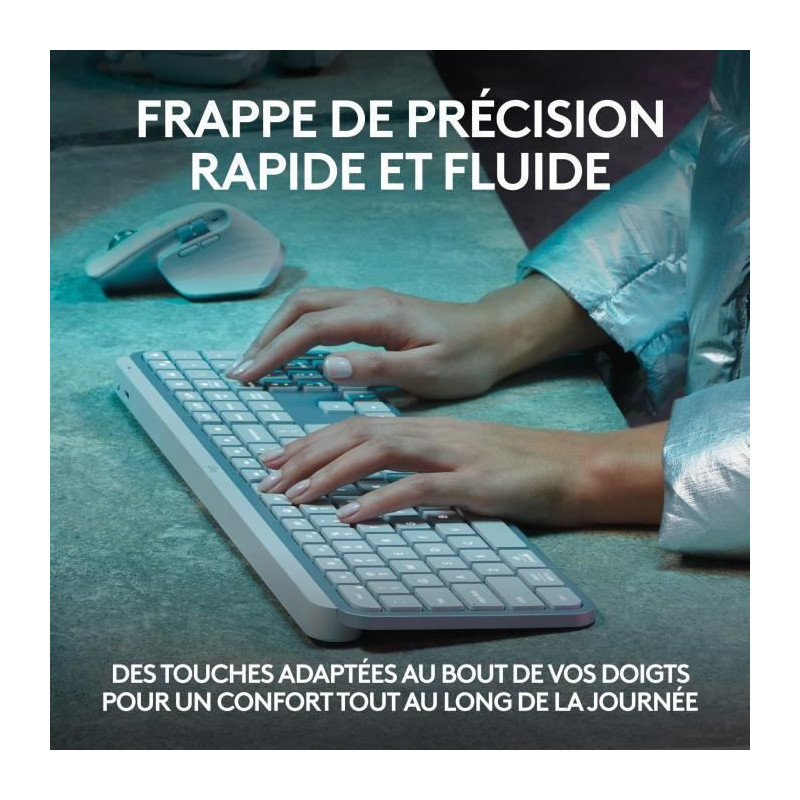 Keyboard - Wireless - Logitech - MX Keys S - Backlit - AZERTY - White