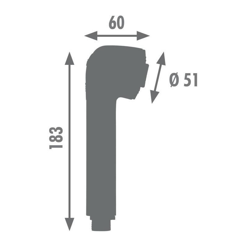 Shower head - ROUSSEAU - Chrome - ABS - 2 jets - Anti-limescale