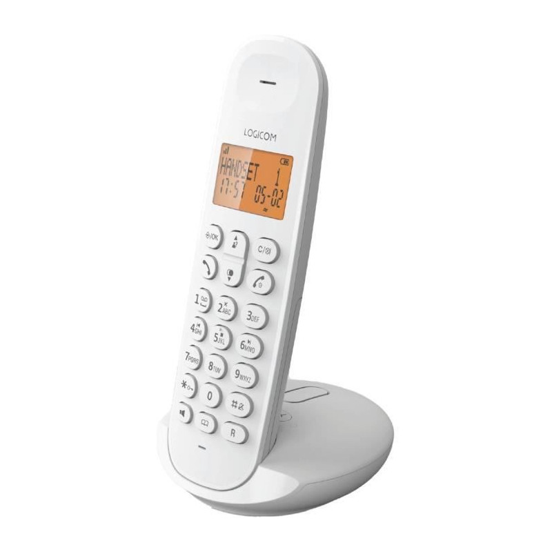 Cordless landline phone - LOGICOM - DECT ILOA 155T SOLO - White - With