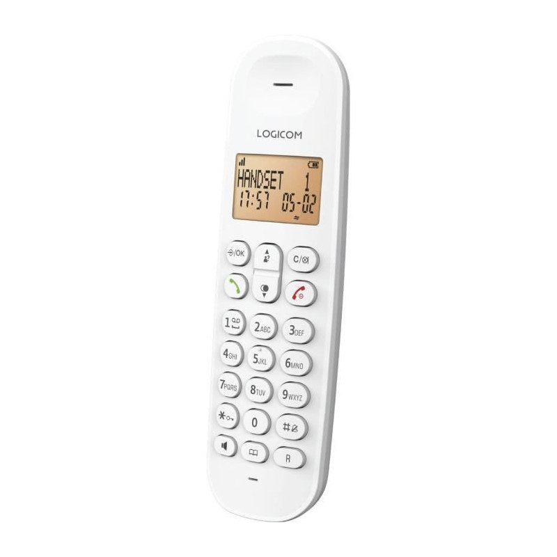 Cordless landline phone - LOGICOM - DECT ILOA 155T SOLO - White - With