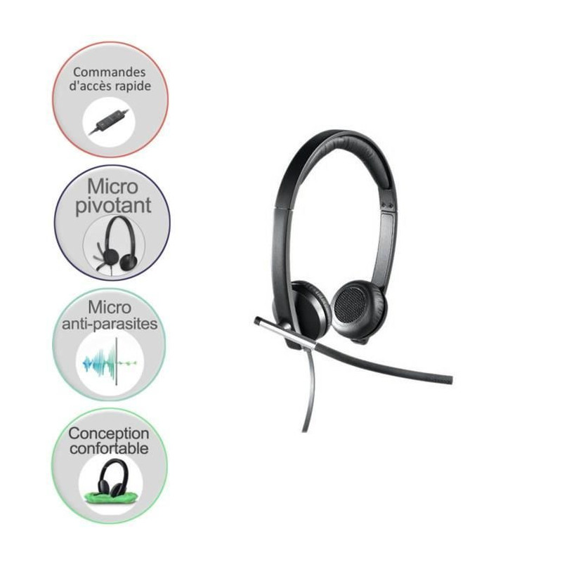Logitech H650e USB stereo microphone headset