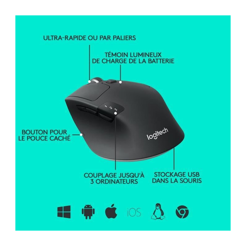 LOGITECH Wireless Mouse M720 Triathlon - Black