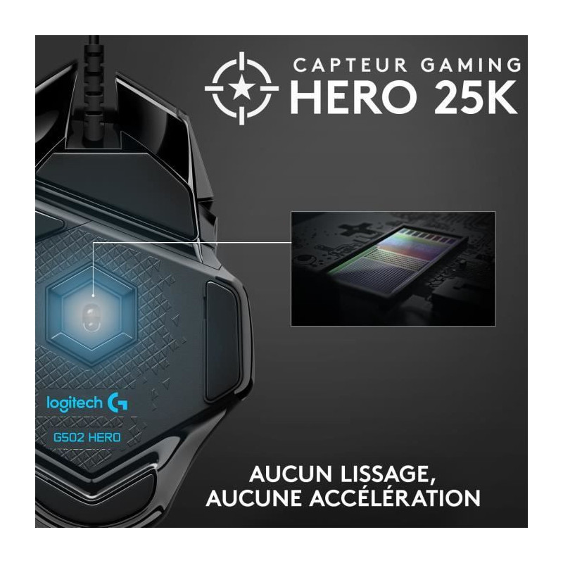 Logitech G502 HERO Souris Gaming
