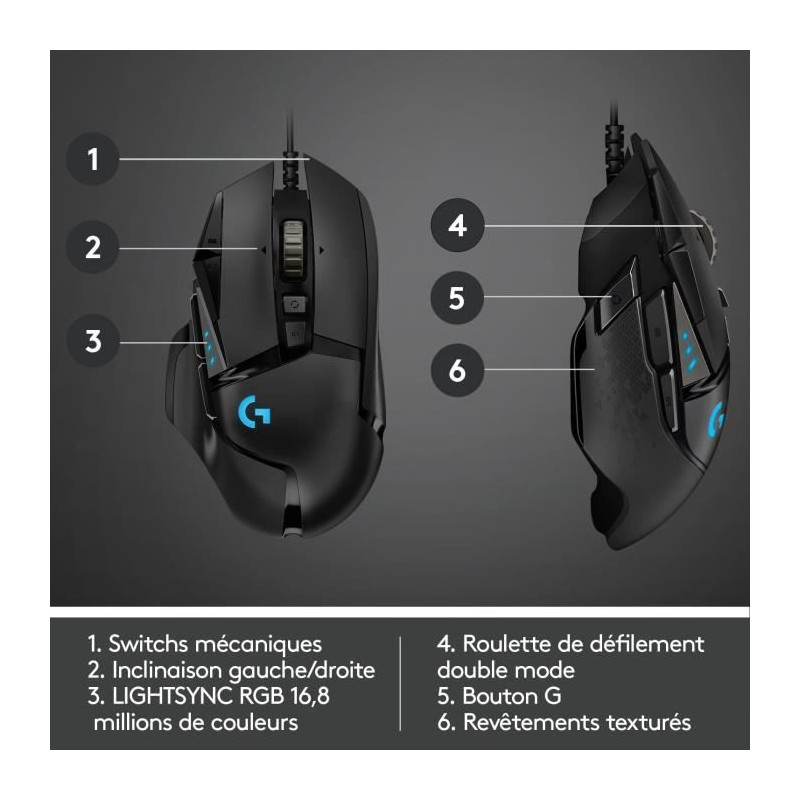 Logitech G502 HERO Souris Gaming