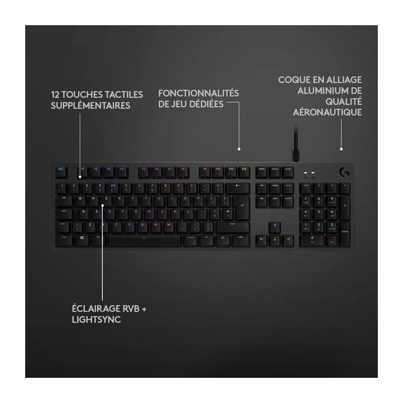 LOGITECH G - Lightsync G512 Keyboard - Carbon