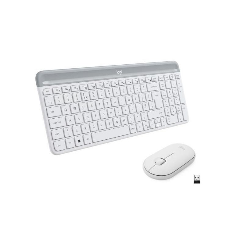 LOGITECH - MK470 Wireless Keyboard + Mouse Set - AZERTY - White