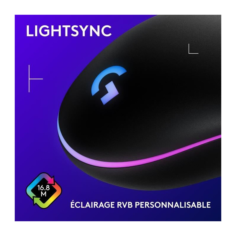 Logitech - G203 LightSync RGB Gaming Mouse - Black