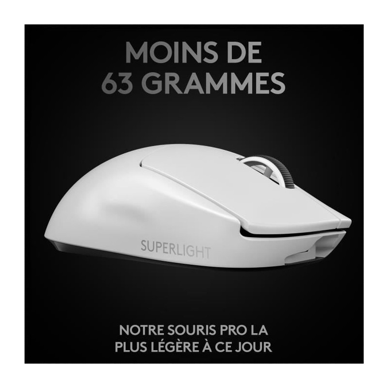 Gaming mouse - wireless - LOGITECH G - PRO X SUPERLIGHT - White