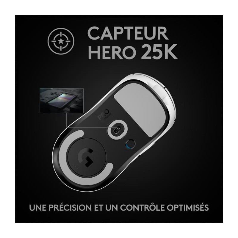 Gaming mouse - wireless - LOGITECH G - PRO X SUPERLIGHT - White