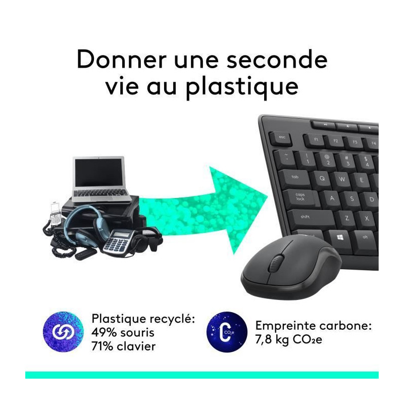 LOGITECH - Keyboard Combo - Wireless Mouse and Silent - MK295