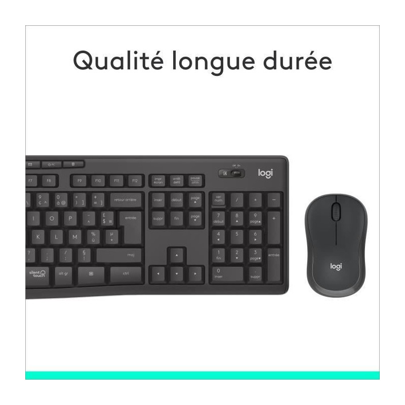 LOGITECH - Keyboard Combo - Wireless Mouse and Silent - MK295
