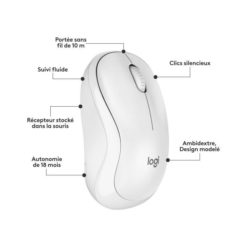 Pack Keyboard Mouse - Wireless - Logitech - MK295 - SilentTouch - Nume