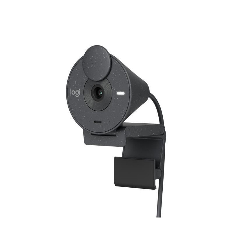 Logitech Brio 300 Full HD webcam with confidentiality, micro noise red