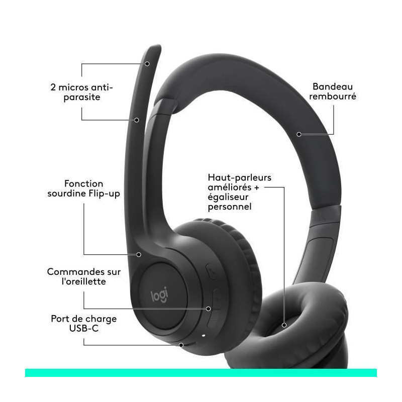 Logitech Zone 300 Bluetooth Wireless PC Headset with Noise-Cancelling