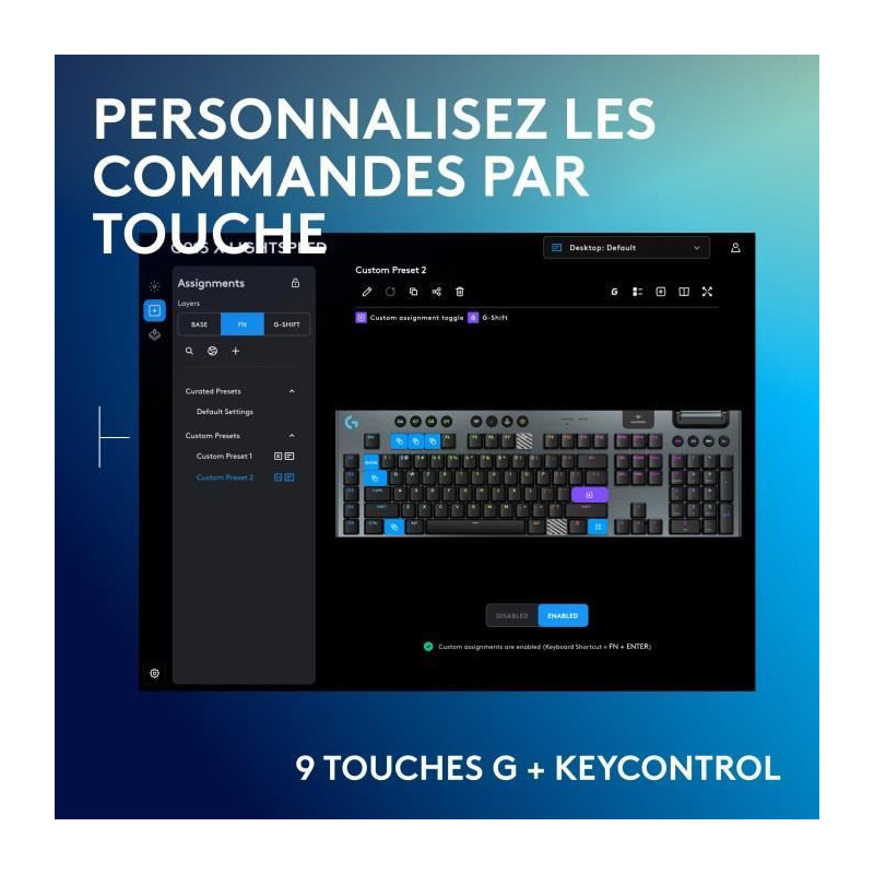 Gaming keyboard - wireless - Logitech G - G915 TKL X - Linear switch -