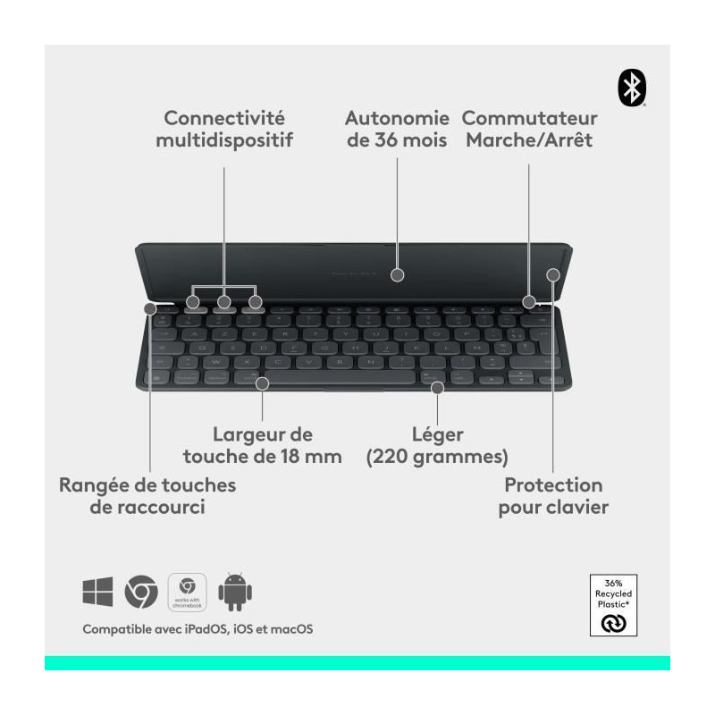 Logitech KEYS-TO-GO 2 WIRELESS FOR IPAD GRAPHITE Tablet Keyboard