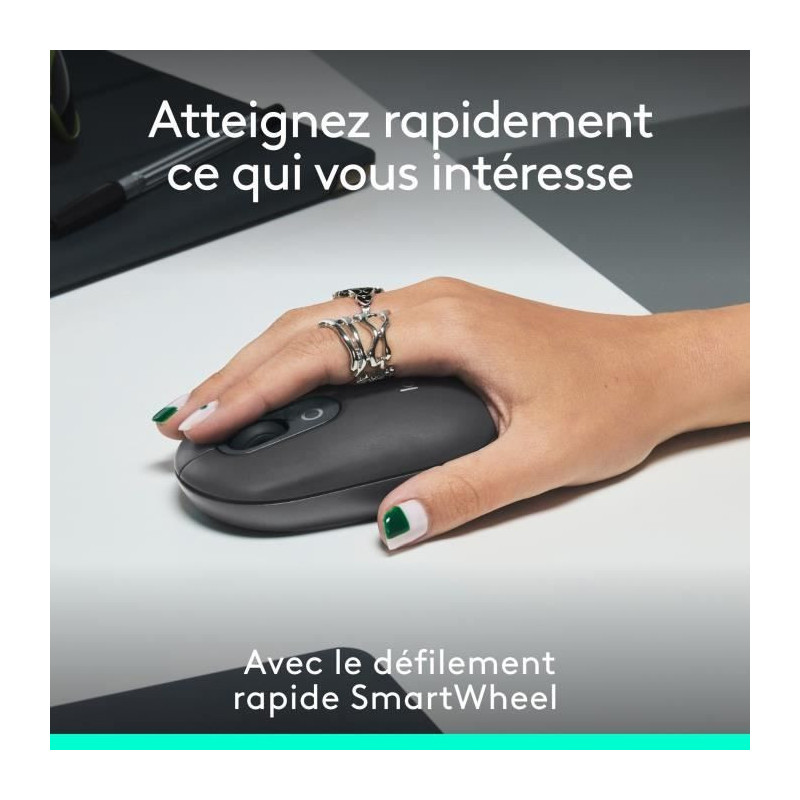 Mouse - Wireless - Logitech - Pop Mouse - Graphite